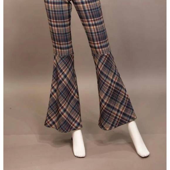 NEW SAMUEL DONG flare pant in checks - Picture 1 of 2